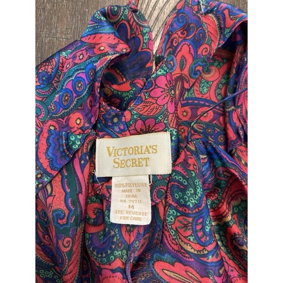 Vintage Victoria Secret Slip Dress Floral Paisley Satin Size Medium 90s Y2K - Picture 6 of 9